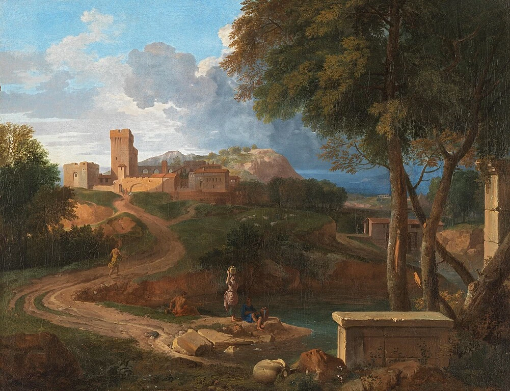 Paesaggio arcadico con città